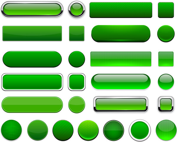 Green high-detailed modern web buttons.
