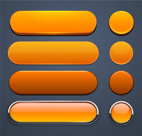 Orange high-detailed modern web buttons. — Stock Vector