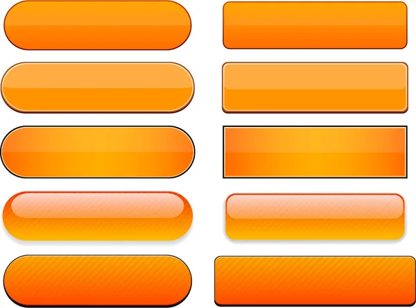 Orange high-detailed modern web buttons. — Stock Vector