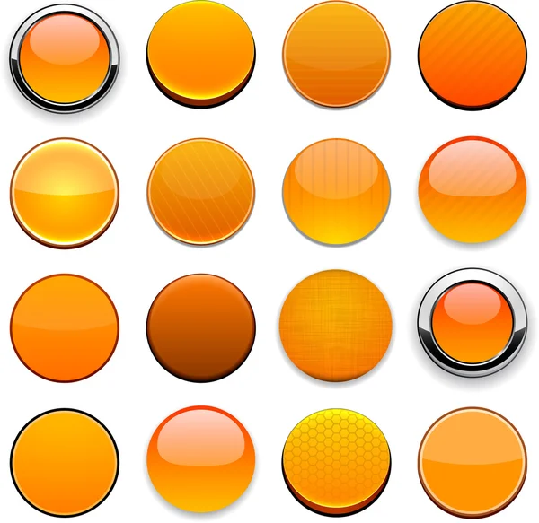 Naranja botones web modernos de alto detalle . — Vector de stock