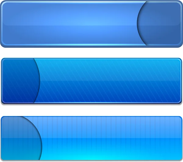 Blå hög-detaljerad moderna webbläsare knappar. — Stock vektor
