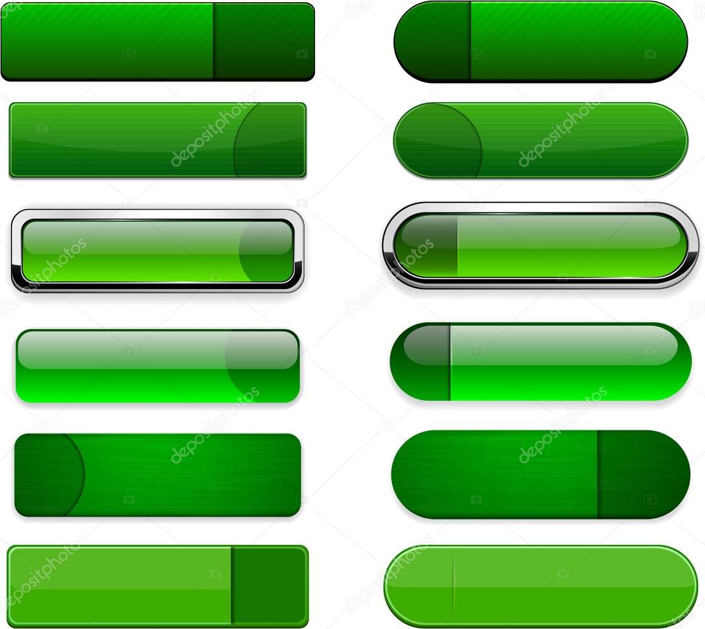 Green high-detailed modern web buttons.
