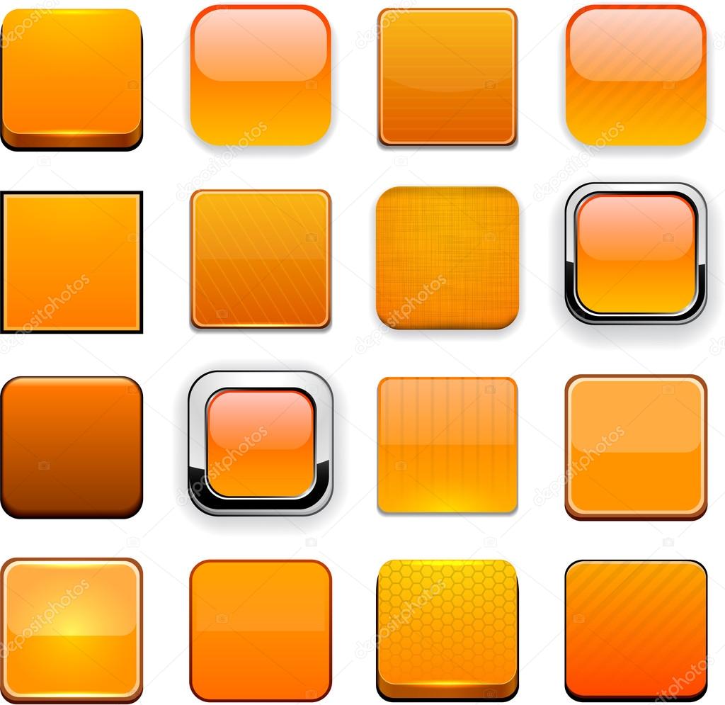 Orange high-detailed modern web buttons.