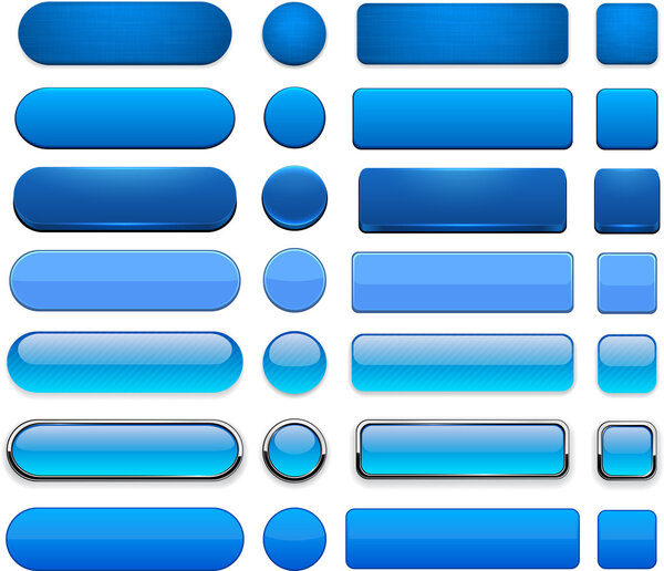 Синие высокодетализированные современные веб-кнопки
.