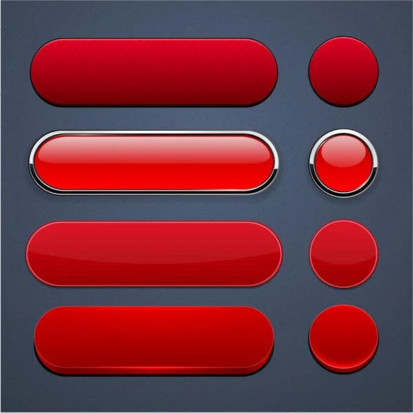 Red high-detailed modern web buttons. — Stock Vector