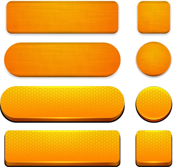 Oranžový vysoce detailní moderní web tlačítek. — Stockový vektor