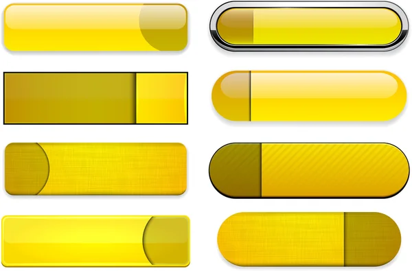 Yellow high-detailed modern web buttons. — Stock Vector
