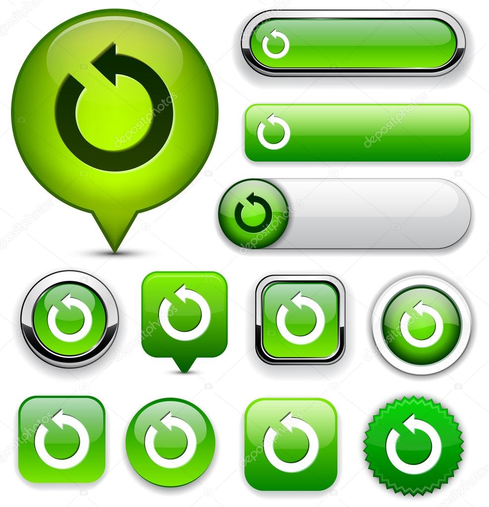 Rotate green design elements for website or app. Vector eps10.