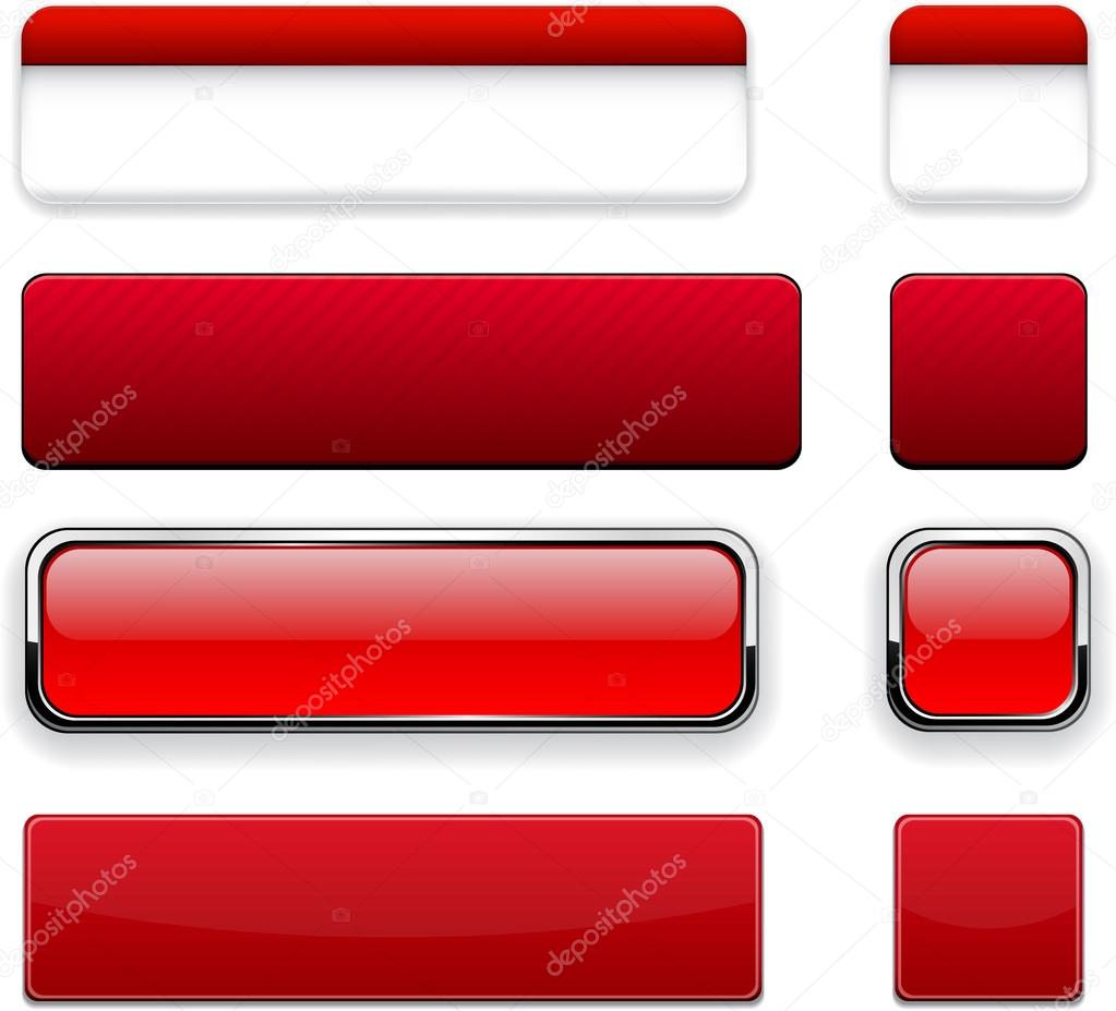 Red high-detailed modern web buttons.