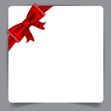 Squre kağıt levha kırmızı yay ile.