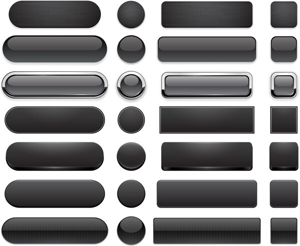 Black high-detailed modern web buttons.