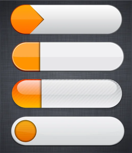 Blanco y naranja botones web modernos y detallados . — Archivo Imágenes Vectoriales