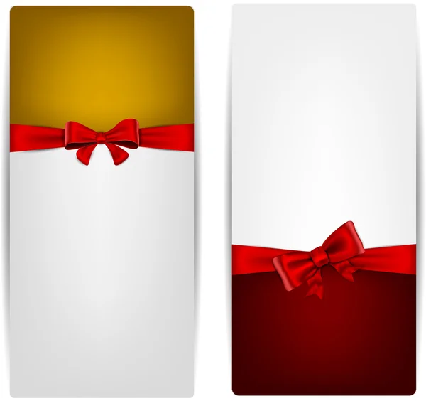 Boże Narodzenie tło z kokardą czerwony. — Wektor stockowy
