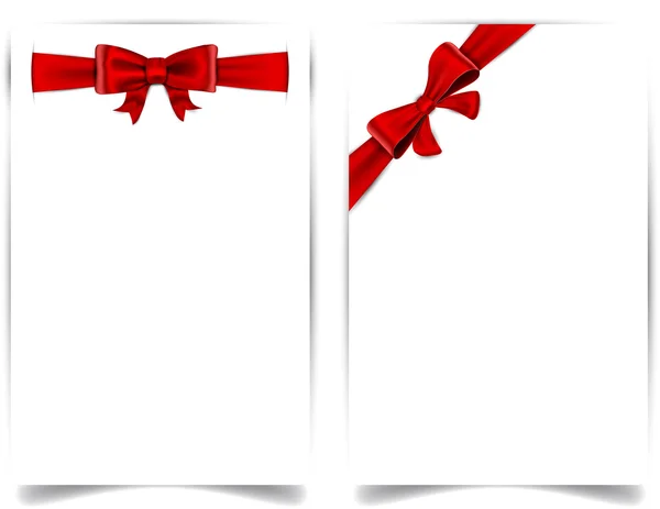 Feuille de papier avec arc rouge . — Image vectorielle