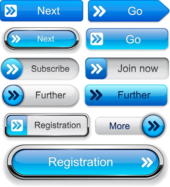 Forward high-detailed web button collection. — Stock Vector