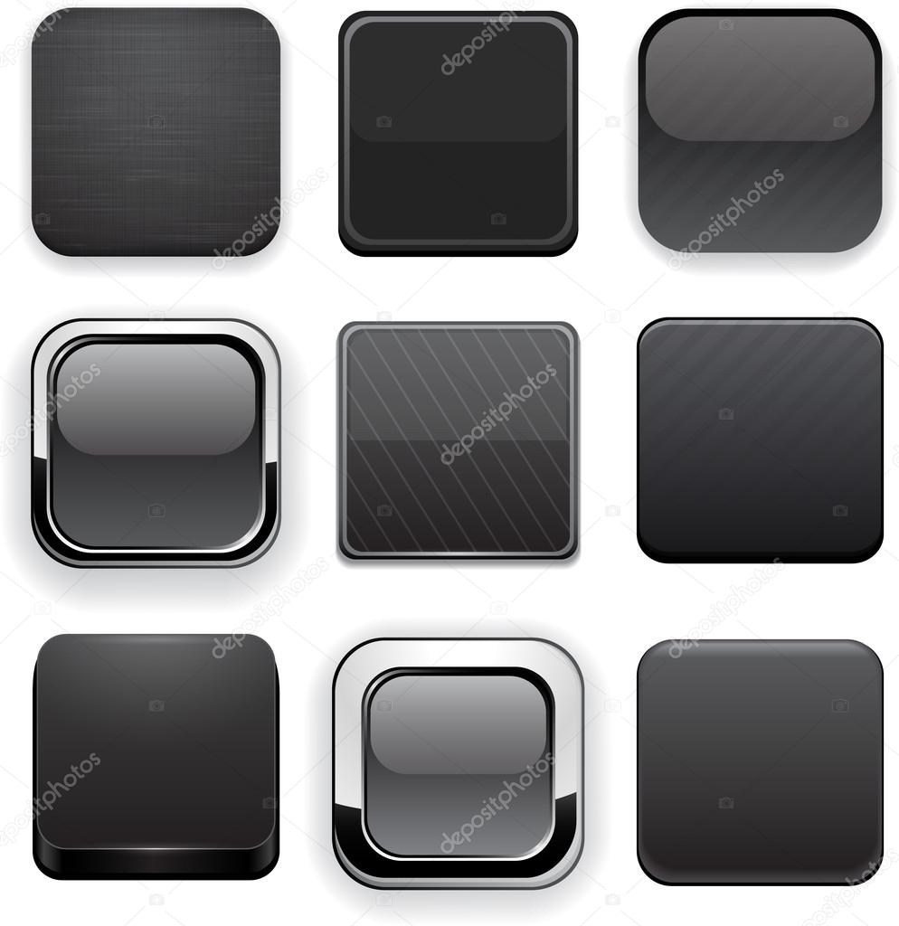 Black high-detailed modern web buttons.