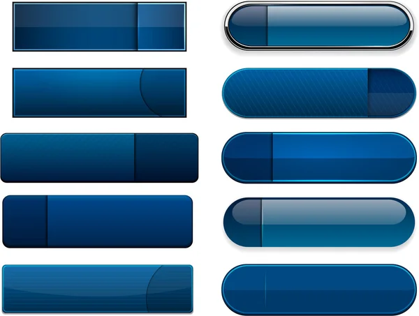 深蓝色高详细现代 web 按钮. — 图库矢量图片