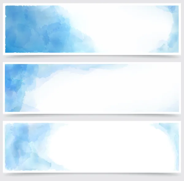 Blaue Aquarell abstrakte Banner. — Stockvektor