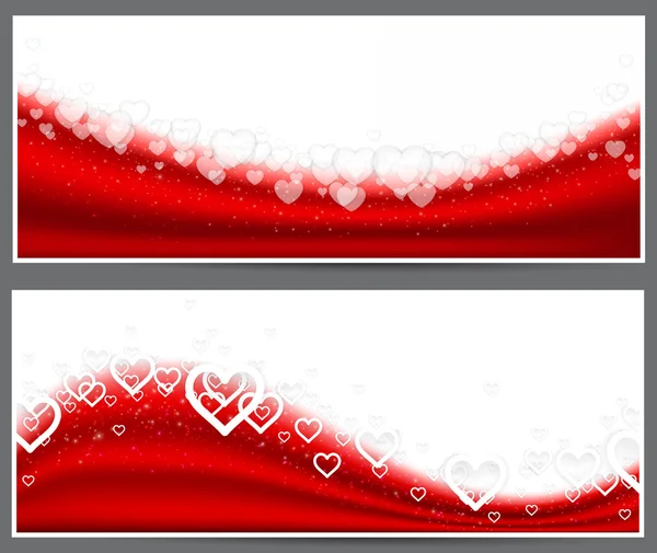 Rood hart headers. — Stockvector