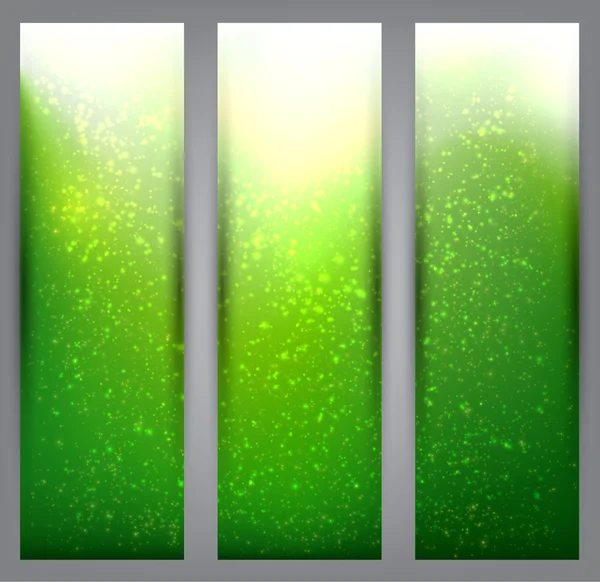 Ensemble de bannières vibrantes vert flou . — Image vectorielle
