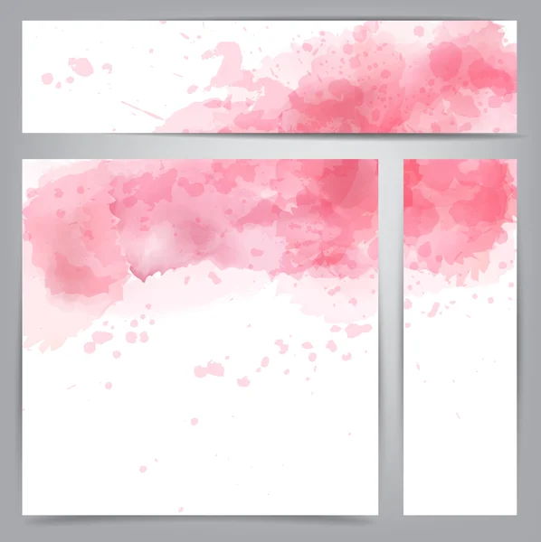 Bandeiras abstratas aquarela rosa . — Vetor de Stock