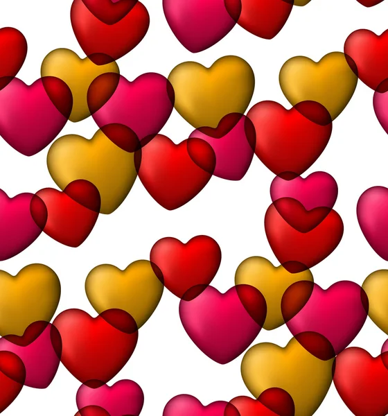 Bunte Liebe nahtloser Hintergrund von Herzblasen. — Stockvektor