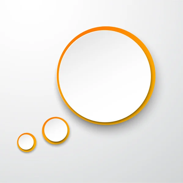 Papier weiß-orange runde Sprechblase. — Stockvektor