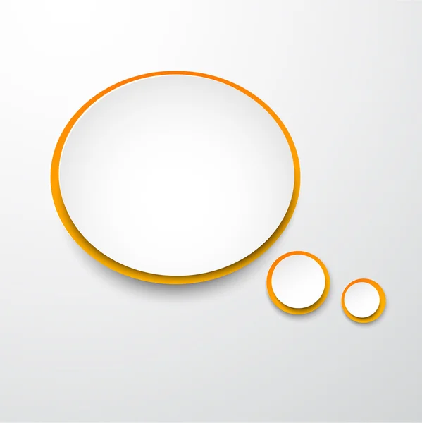 Bulle ronde en papier blanc-orange . — Image vectorielle