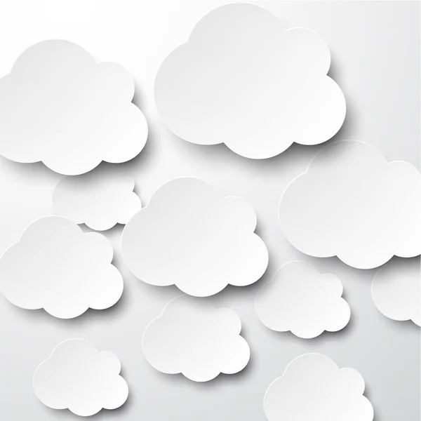 Papier witte wolken. — Stockvector