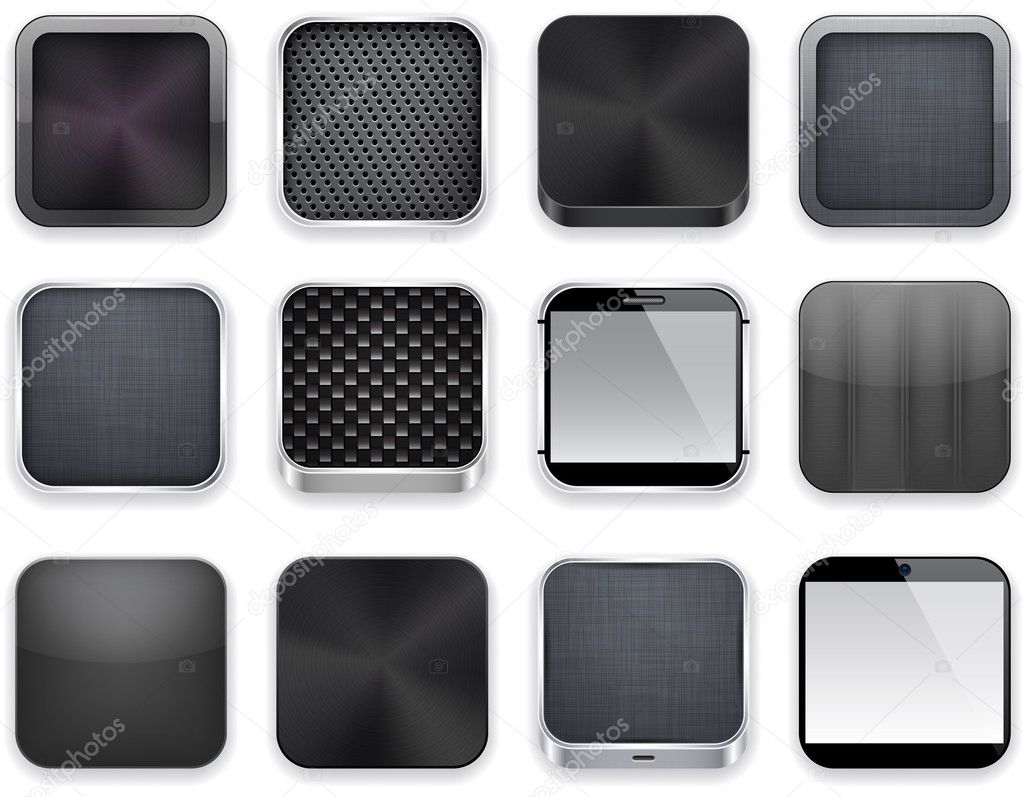 Black app icons.
