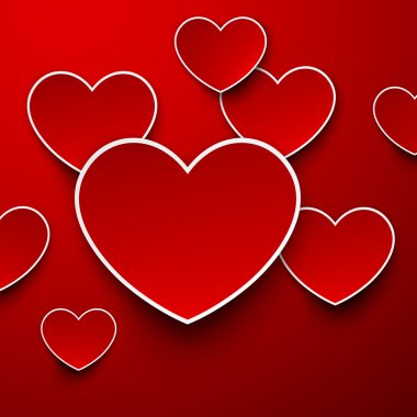 Kağıt kırmızı Kalpler.