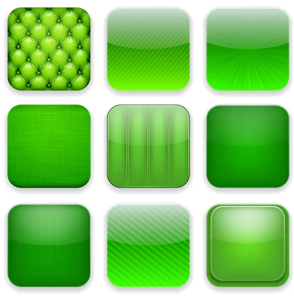 Groene app pictogrammen. — Stockvector