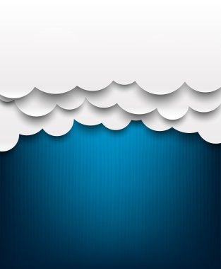 Kağıt beyaz bulutlar mavi.