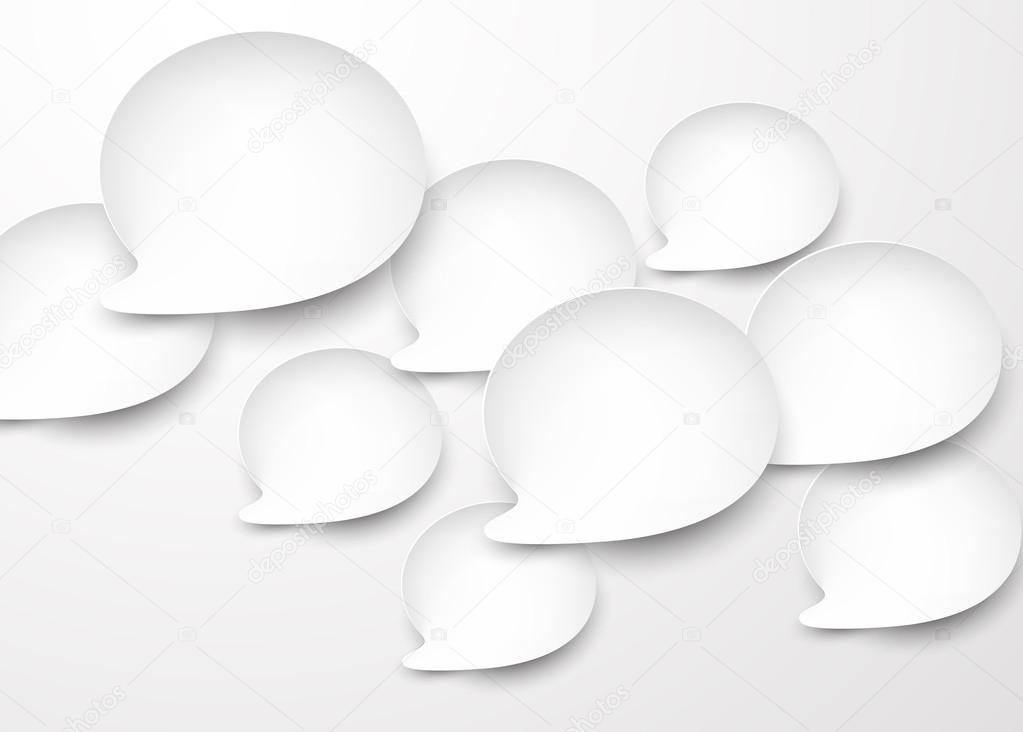 Paper white rounded speech bubbles.