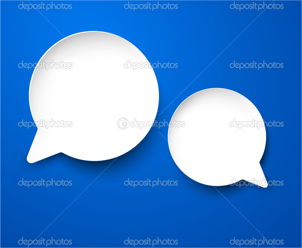 Paper white round speech bubbles.