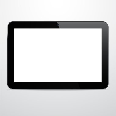 gerçekçi yatay siyah tablet pc.