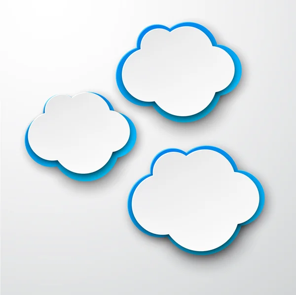 Set of paper white-blue clouds. — Stock Vector