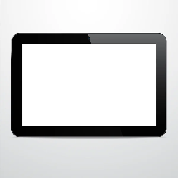 Tablet negro horizontal realista pc . — Vector de stock