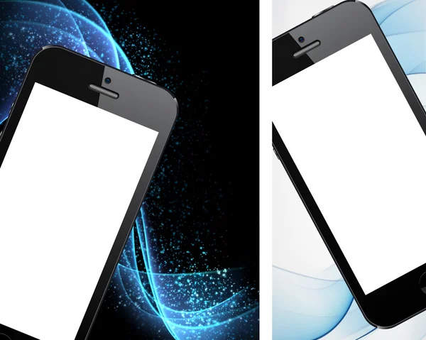 Realistic black smartphone backgrounds. — Stock Vector