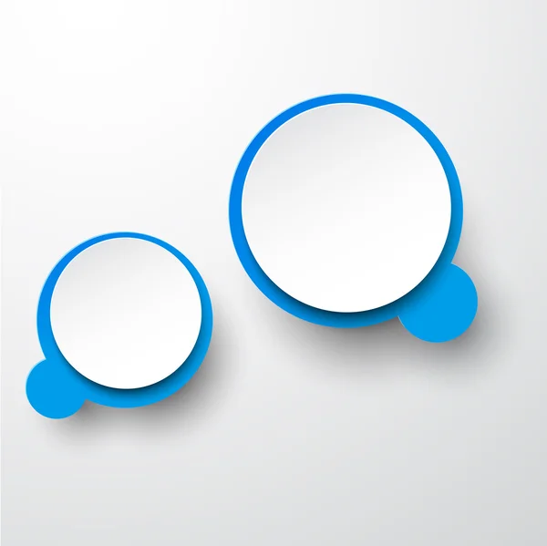 Paper white-blue round speech bubbles. — Stock Vector