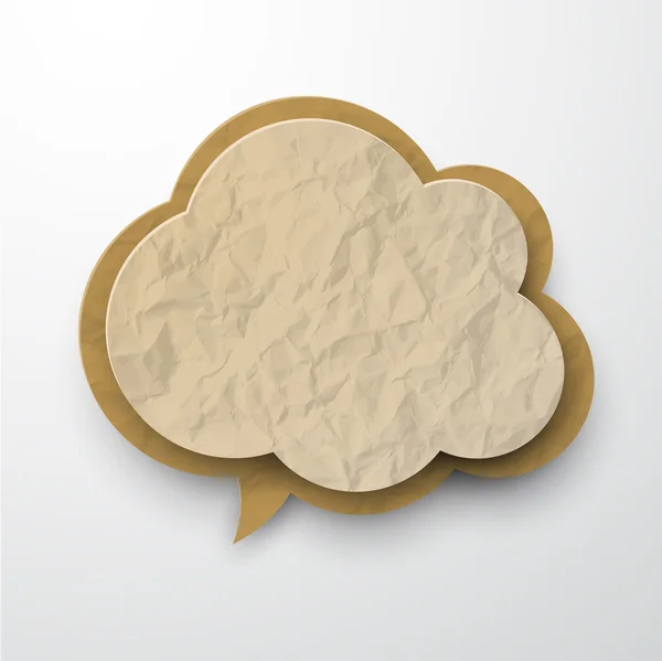 Wrinkled old paper cloud — Stock Vector