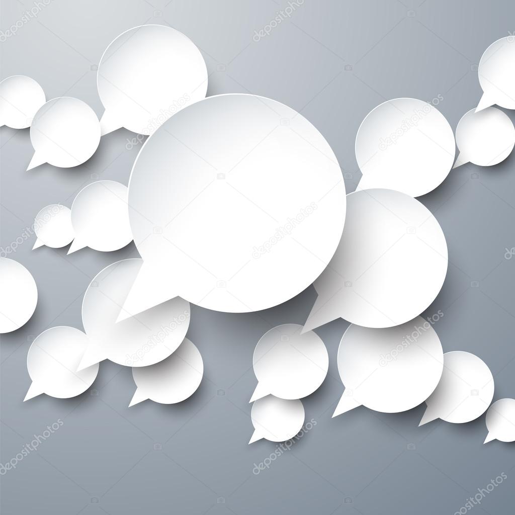 Paper white speech bubbles