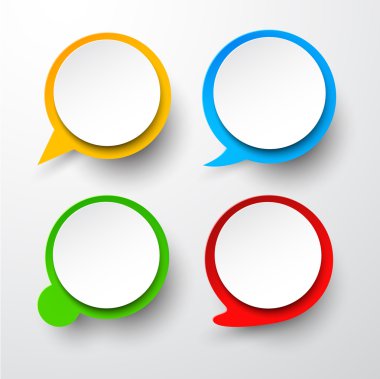 Yuvarlak konuşma balonu kağıt kümesi.