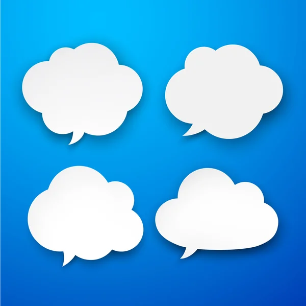 Set of paper white clouds. — Stock Vector