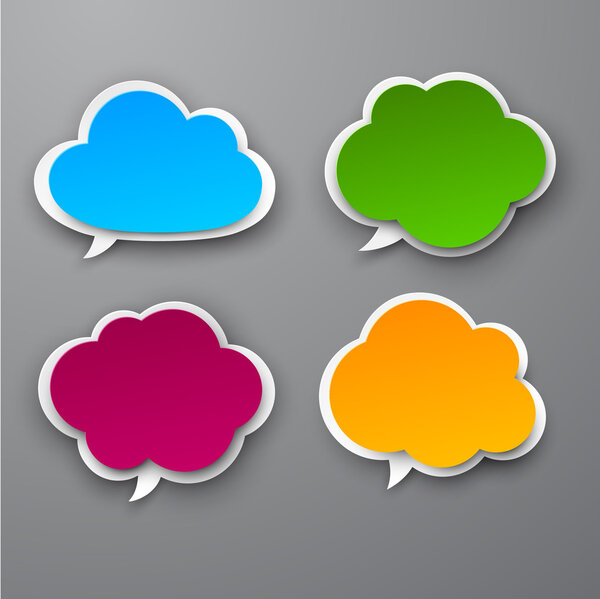 Set of paper color clouds.