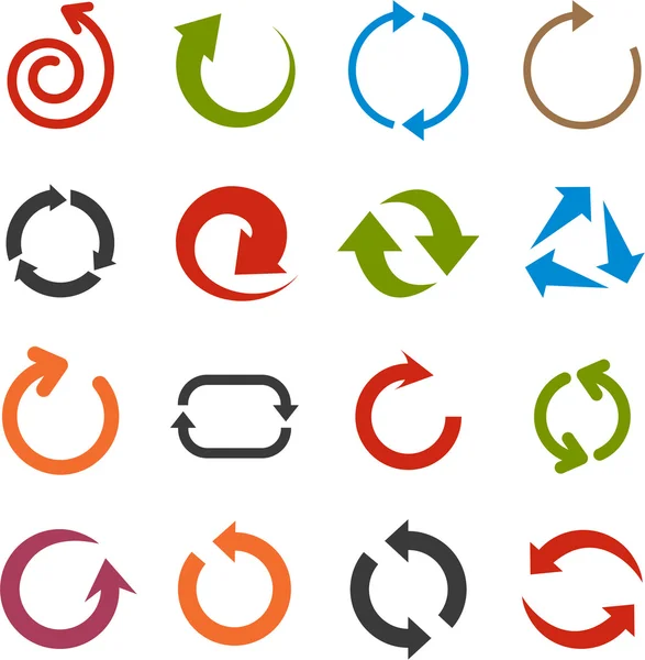 Platte pijlpictogrammen. — Stockvector