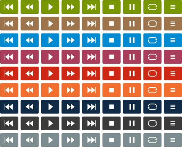 Flat player icons. — Stock Vector