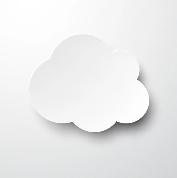 Papier witte wolk Opmerking. — Stockvector