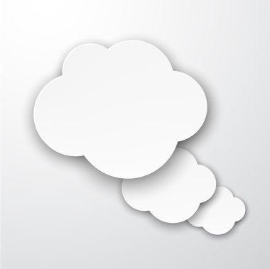 Kağıt beyaz bulutlar Grey.