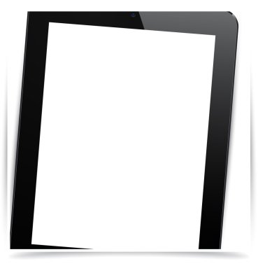 gerçekçi siyah tablet pc.
